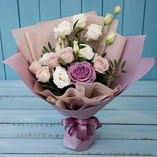 Букет цветов из:  Розы и Лизиантусы #REPLACE_PRED# Приморско-Ахтарске