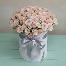 Цветочная композиция из Розы в шляпной коробке в Приморско-Ахтарске