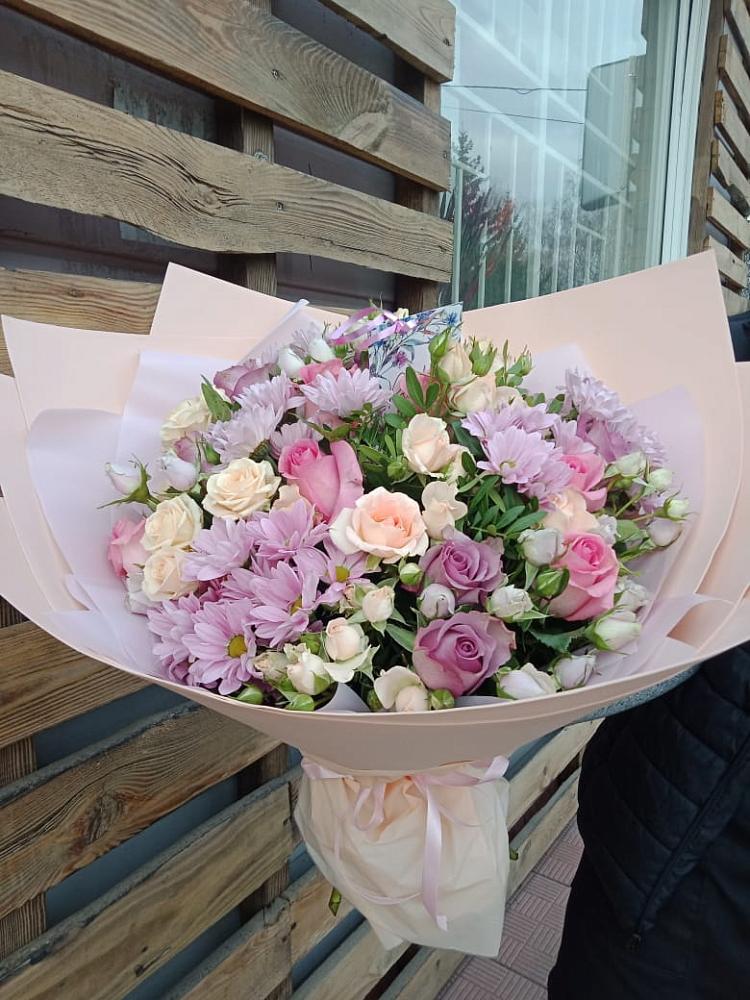 Букет цветов из: Розы и Хризантемы в Приморско-Ахтарске