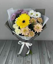 Букет цветов из:  Розы, Герберы и Хризантемы #REPLACE_PRED# Приморско-Ахтарске