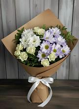 Букет цветов из:  Хризантемы и Розы в Приморско-Ахтарске