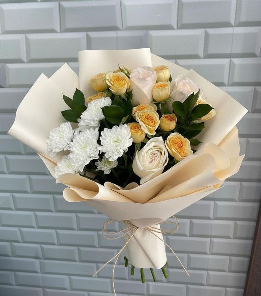 Букет цветов из: Розы и Хризантемы в Приморско-Ахтарске