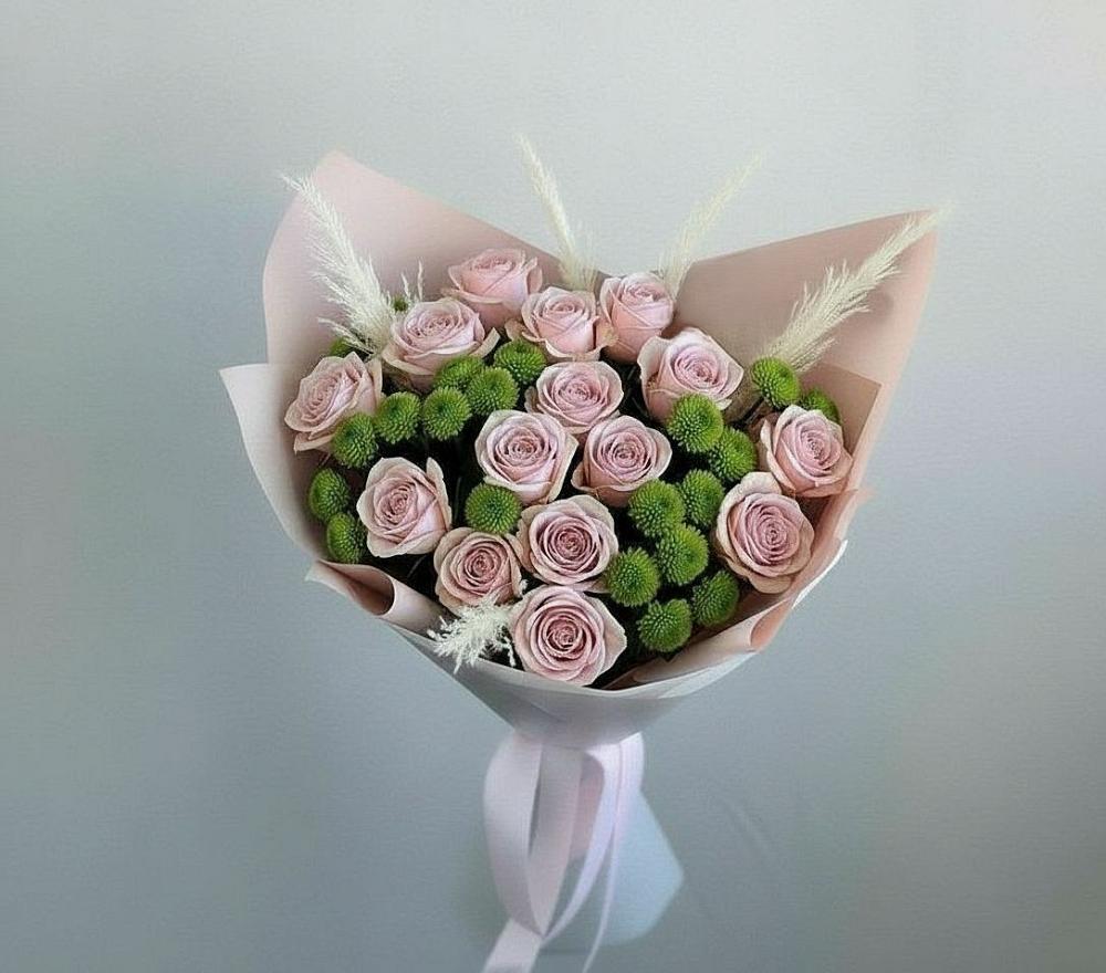 Букет цветов из: Розы и Хризантемы в Приморско-Ахтарске