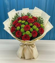 Букет цветов из:  Розы и Хризантемы в Приморско-Ахтарске