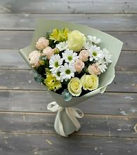 Букет цветов из:  Альстромерии, Розы и Хризантемы в Приморско-Ахтарске