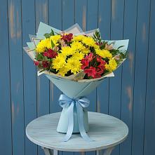 Букет цветов из:  Альстромерии и Хризантемы #REPLACE_PRED# Приморско-Ахтарске
